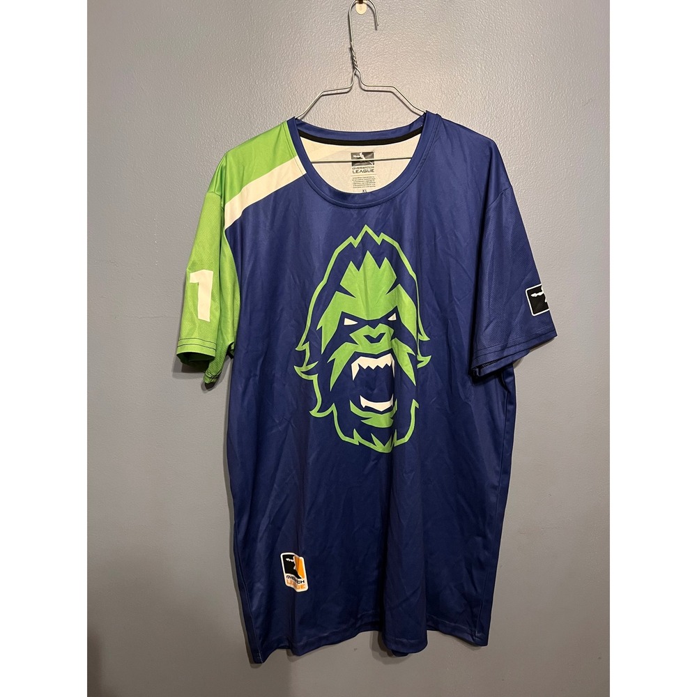 Vancouver Titans Overwatch League 2018 Blue & Green Yeti Jersey #1 Haksal Sz XL